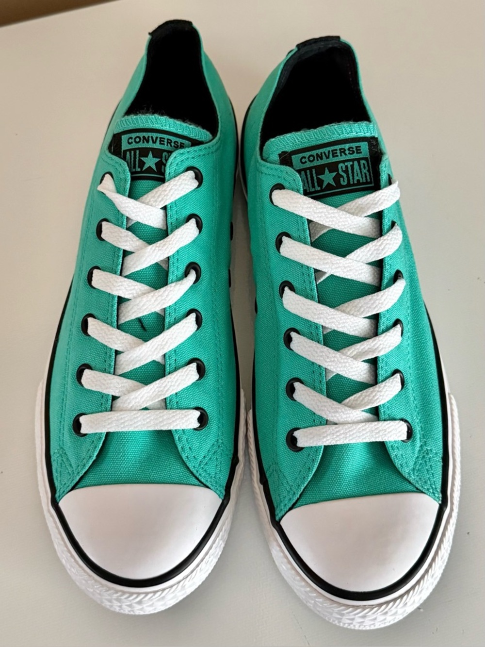 CONVERSE CHUCK TAYLOR ALL STAR JUNIOR GUYS 6 GIRLS 8 TEAL CANVAS LOW TOPS NEW